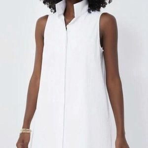 Tuckernuck White Sleeveless Charlie Shirt Dress Large L NWT $148